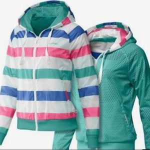 Adidas Reversible Striped Windbreaker